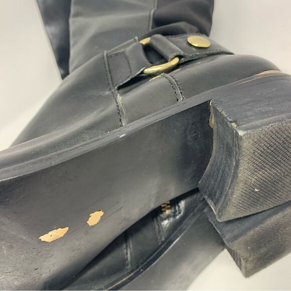 Steve Madden Ryder Black Leather Textile Riding Boot Size 8.5 - Picture 5 of 10